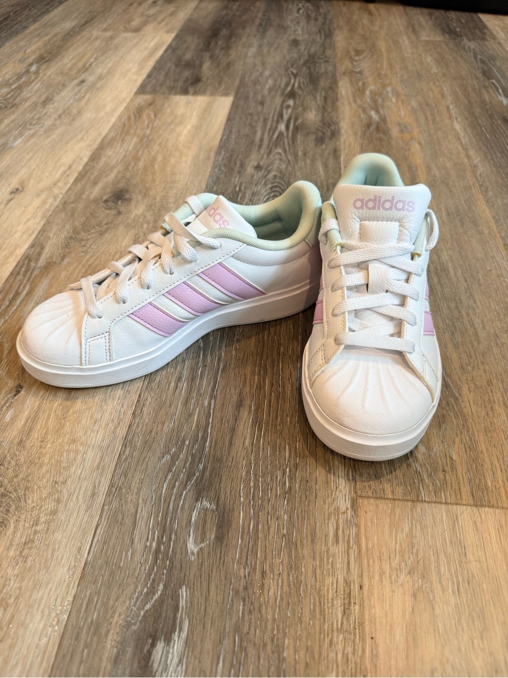 adidas Streettalk J White Lilac Mint Sneakers 4Y / Women’s 5.5